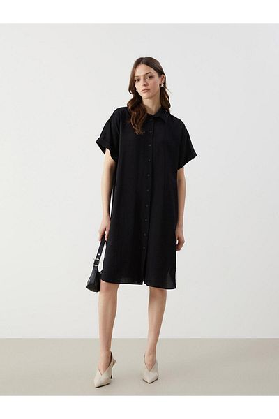 LC Waikiki Γυναικείο πουκάμισο φόρεμα LCW Comfort Plain Oversize