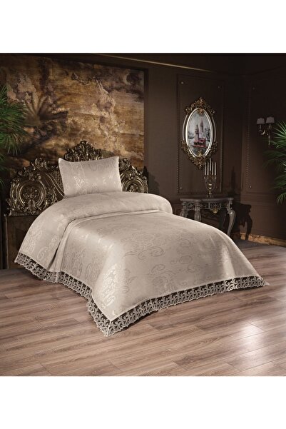 MODA Sarmaşık Tek Kişilik Brokar Yatak Örtüsü