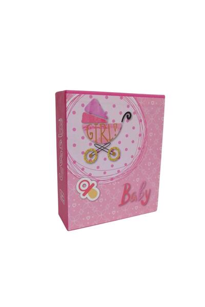 mutlu adım Bebek Fotoğraf Albümü 13x17cm Pembe Pusetli Baskılı