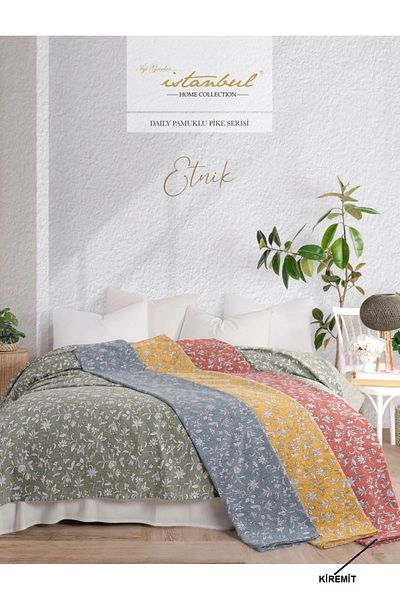 İyi Geceler İstanbul Good Night Istanbul 100% Cotton Printed Double Person Single Pike Ethnic 200X240
