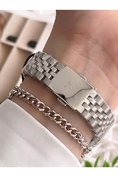 Daniel Klein Women's Watch and Bracelet Set with 30 Mt Water Resistant Steel Band - Dial with Calendar Bfg.10038.G1