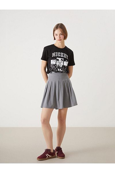 LC Waikiki Γυναικείο μπλουζάκι με στάμπα XSIDE Crew Neck Mickey and Friends