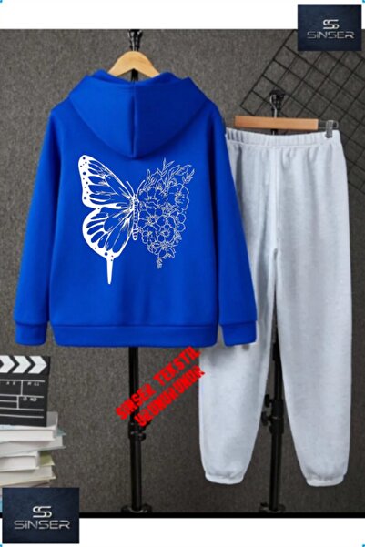 SS SİNSER Детски комплект с качулка „ПЕПЕРУДА НА ГЪРБА“ с принт