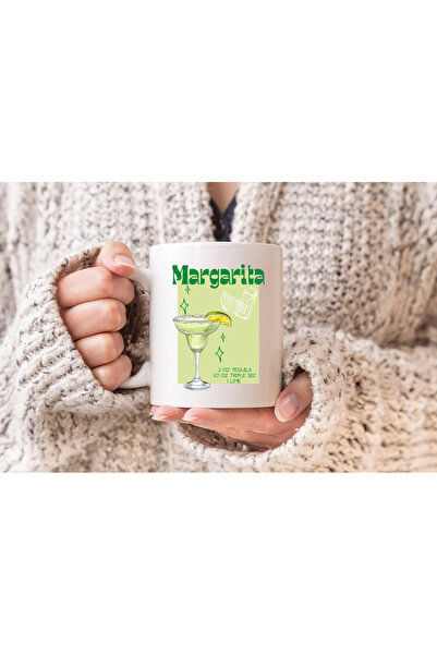 MODA كوب بورسلين هدية مطبوع عليه مشروب مارغريتا