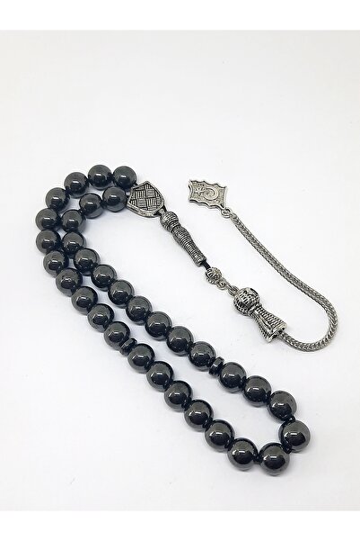 Kusakli Mărgele de rugăciune din piatră naturală hematită cu steagul turcesc