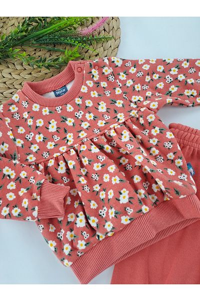 Butik Baby Girl / Child Winter Double Set Thessaloniki Fabric Premium Quality Daisy Pattern