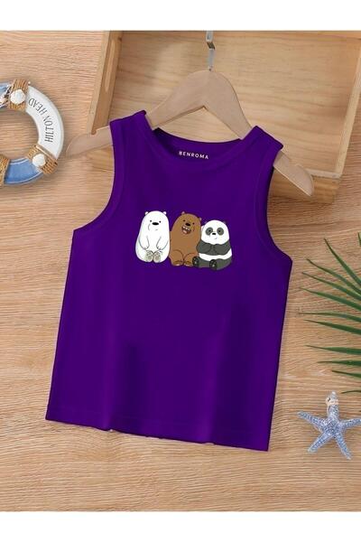 BENROMA ÇİZGİ FİLM KARAKTER BASKILI KOLSUZ ÇOCUK TİŞÖRT