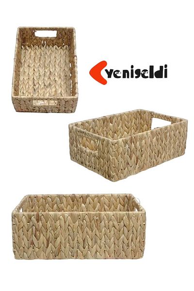 Yenigeldi Малка плетена кошница с ширина 13*24*34 см - 1 брой, нова 2400371