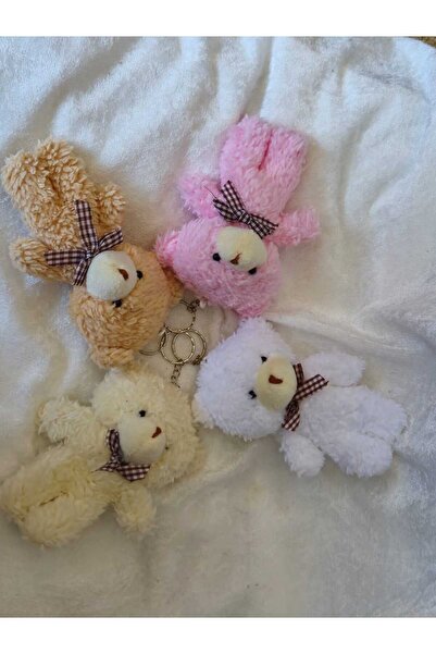Mugs and love Sevimli pembe peluş ayıcık anahtarlık çanta aksesuarı