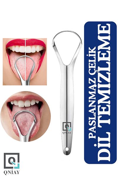 QNİAY Stainless Steel Tongue Cleaning Apparatus - Tongue Scraping and Scraper 222