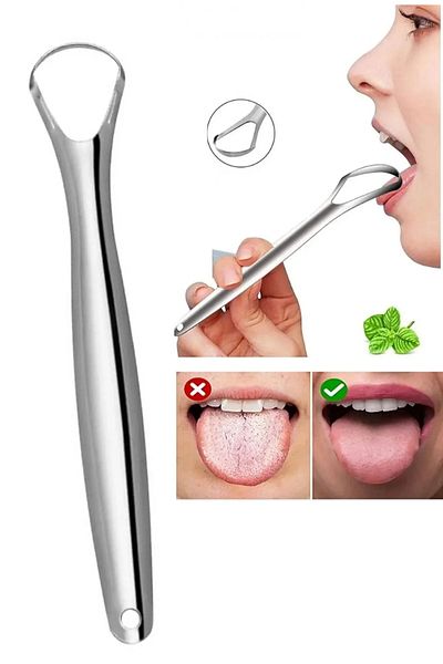 QNİAY Stainless Steel Tongue Cleaning Apparatus - Tongue Scraping and Scraper 222