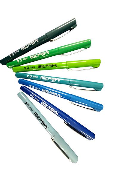 artline Artline 200N Fine Sealed Nib Pen 0.4 7 Tone of Green and Blue