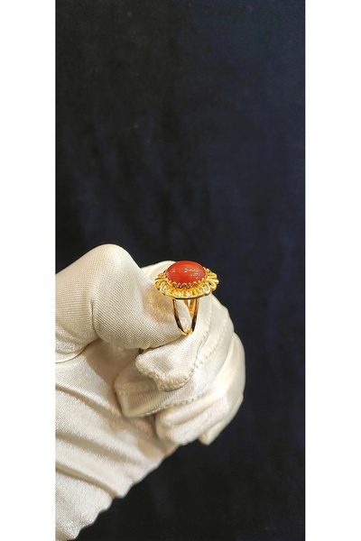 Yıldız Sarraf 14 Ayar Altın Akik Taşlı Yüzük