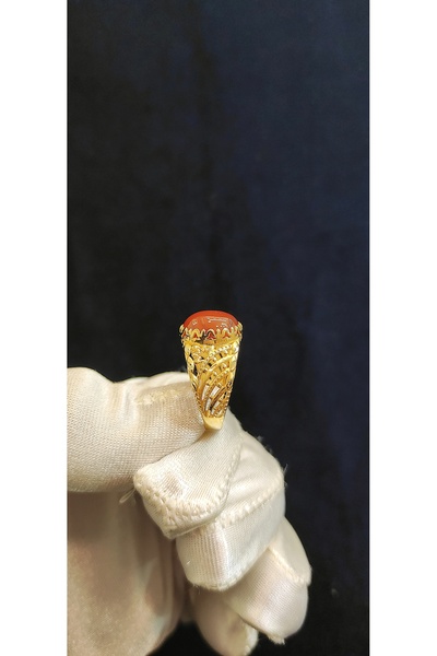 Yıldız Sarraf 14 Ayar Altın Akik Taşlı Yüzük