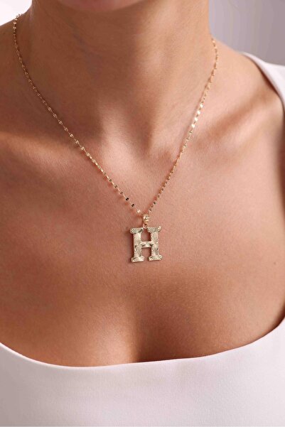 Bayar Gold 14 Ayar Altın H Harf Füzyon Kolye