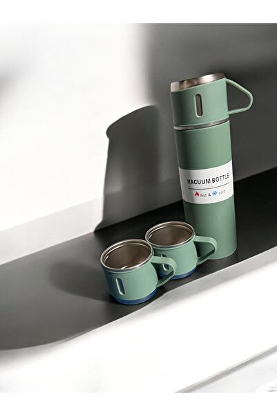 GUNES ZUCCACIYE ترمس مفرغ من الفولاذ المقاوم للصدأ سعة 500 مل - طقم ساخن وبار...