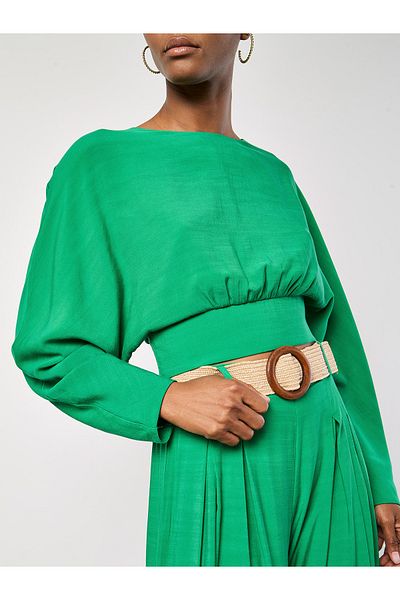 Apricot Crop Batwing Top mit offenem Rücken