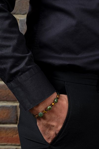 Ssilhoutte Doğaltaş Protection and Peace Bracelet - Jade, Tiger Eye, Hematite Combo