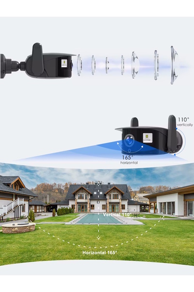 Ventus Kei 165° Panaromik (2.3mm)  4MP Hareket Algılama Gece Görüş Akıllı Kamera