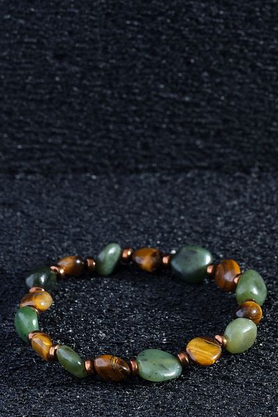 Ssilhoutte Doğaltaş Protection and Peace Bracelet - Jade, Tiger Eye, Hematite Combo