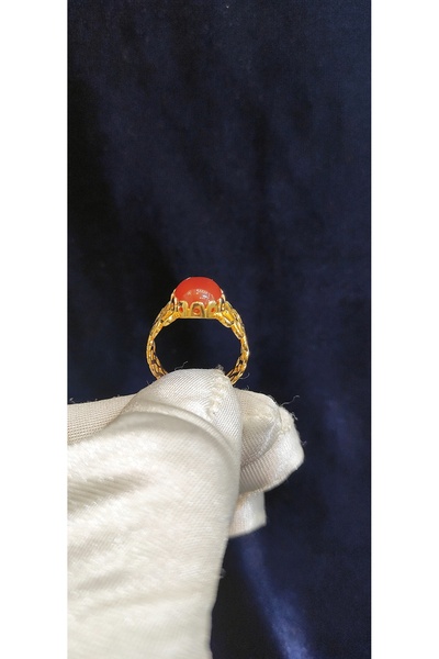 Yıldız Sarraf 14 Ayar Altın Akik Taşlı Yüzük