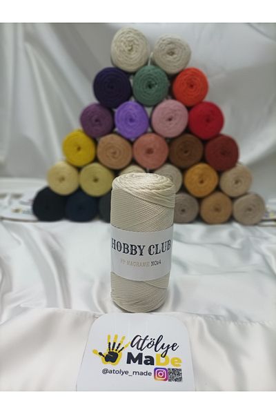hobby club PP Macrame No:4 Πολυεστερικό Πλεκτό Σχοινί 200gr 230m Premium Quality 10-Bone