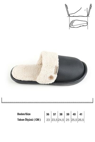 GEZER 13577 Eva with Fur Inside Wet Floor Winter Home Garden Women's Slippers