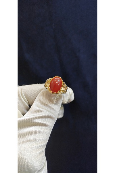 Yıldız Sarraf 14 Ayar Altın Akik Taşlı Yüzük