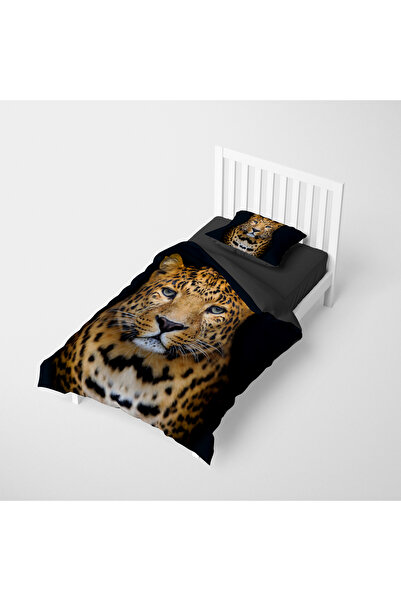 MonoHome %100 Pamuk Saten Tek Kişilik Nevresim Takımı Leopar