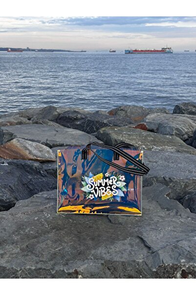 Beach Time Hologram Pvc Printed Beach Bag