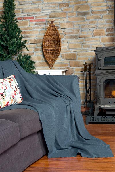 Latuda Home Husă de canapea mini cu nervuri din chenille 110x175 cm, 2 bucăți față-verso, anti-alunecare, anti-transpirație Albastru