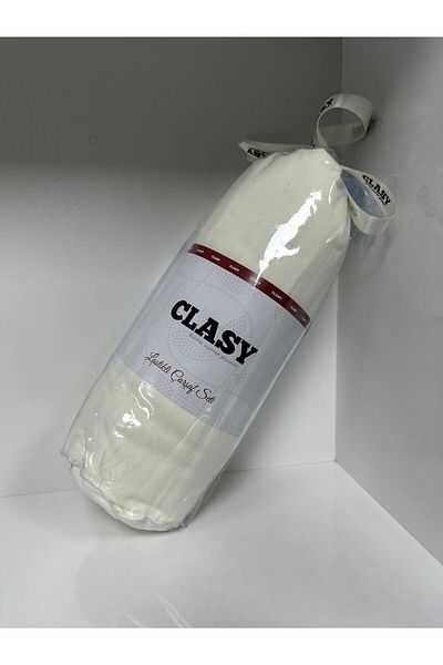 Clasy طقم ملاءات مخططة مرنة باللون الأبيض من Ranforce