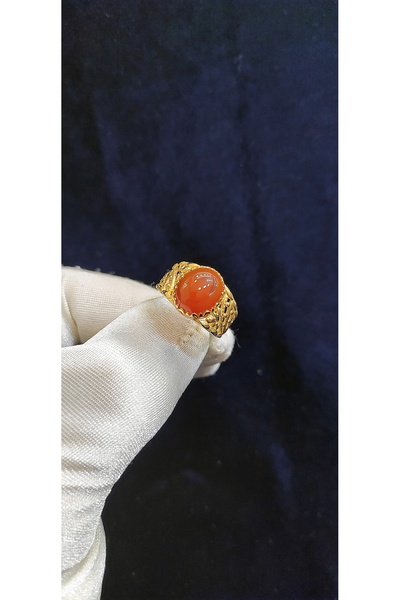 Yıldız Sarraf 14 Ayar Altın Akik Taşlı Yüzük