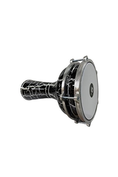 bademüzik Vatan Darbuka 5 Numara Çatlak Boyalı Siyah - Beyaz Desenli