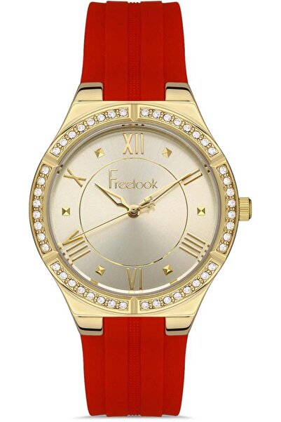 Freelook Fl.1.10377.5 Kırmızı Silikon Kordon Taşlı Kadın Kol Saati