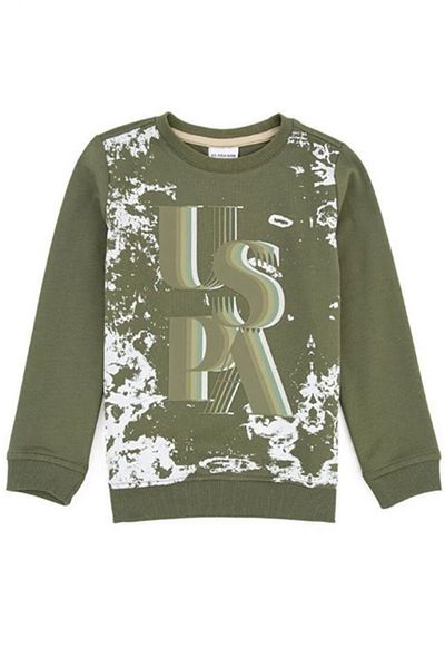 U.S. Polo Assn. Children's Crew Neck Khaki Green Sweatshirt 1259160   Khaki Green