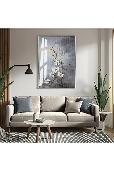 Harikabirev HARİKABİREV | MODEL DE RAMURĂ DE FLORI GRI-ALB 01 | TABLA DE STIC...