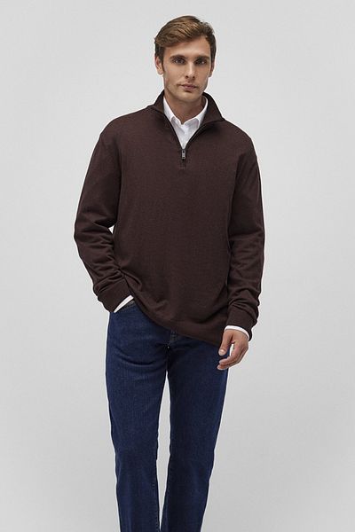 Mavi Brown Half Zippered Sweater