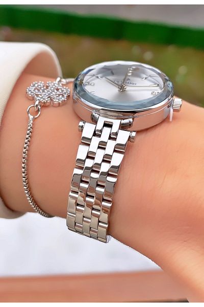 Homies Brand Silver Color Waterproof Women's Wristwatch - With Bracelet Gift