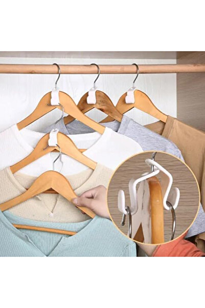 ÇARŞI HANEM Askı Çoğaltıcı Kanca Seti Pratik Askı Çoğaltma Seti 10 Adet Beyaz Ve Yeşil Renk