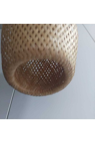 esdekor Sole Bamboo Chandelier Rustic Natural Bohemian Single Pendant Lamp Electric