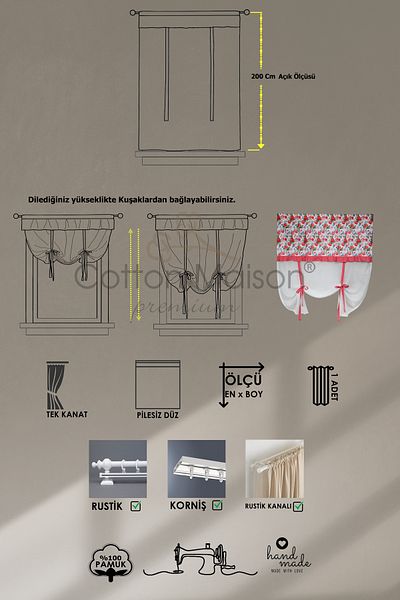 cotton maison Floare din tul natural cu volane de primăvară