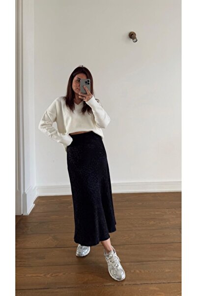 Fistan Byn Melisa Crocodile Saten Etek Siyah