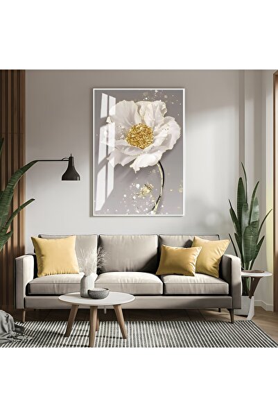 Harikabirev HARİKABİREV | MODEL DE FLORI STRĂLUCITOARE DE AUR ALB III | TABLA...