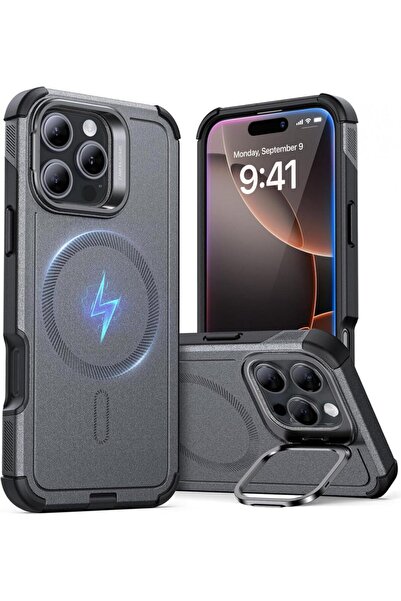 ESR iPhone 16 Pro Max Uyumlu Cyber Tough Halolock Magsafe Standlı Silikon Kıl...