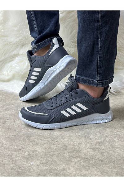 Allyup Casual ανδρικά καπνιστά λευκά κορδόνια ελαφριά άνετα αθλητικά παπούτσια περπατήματος με λεπτομέρεια ραφής 1453