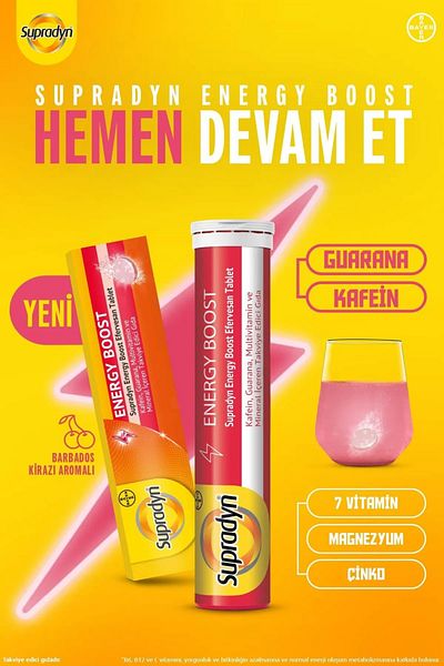Supradyn Effervescent Energy Boost 15 Tablets - X 2 Pieces