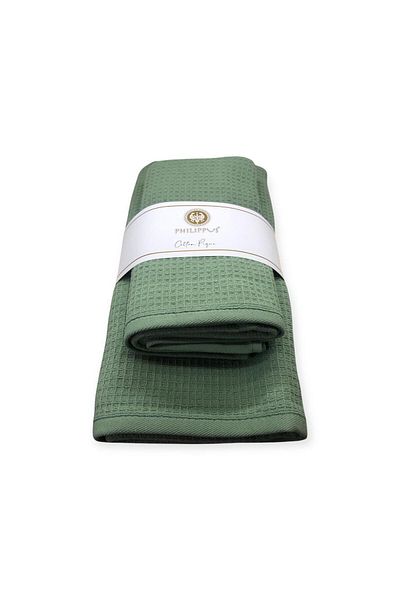 PHILIPPUS Honeycomb 2-Piece Towel Set 100% Cotton 50*90 Hand & Face Towel 70*140 Bath Towel