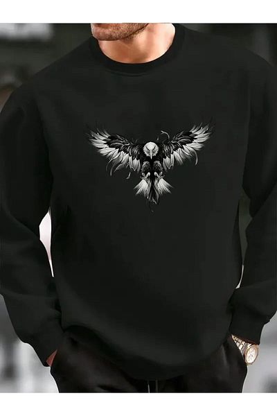 EFFRENATU Μοντέρνα Ρούχα Μαύρο*γκρι Oversize Χειμερινό Φούτερ