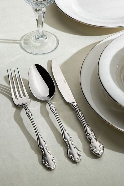 Nehir Adriana Sade 89 Piece Fork Spoon Knife Set for 12 Persons